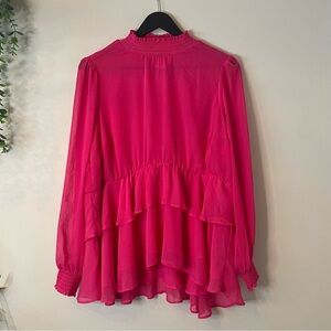 Torrid Hot Pink Ruffle Blouse